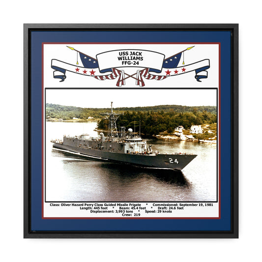 USS Jack Williams FFG-24 Navy Floating Frame Photo Front View