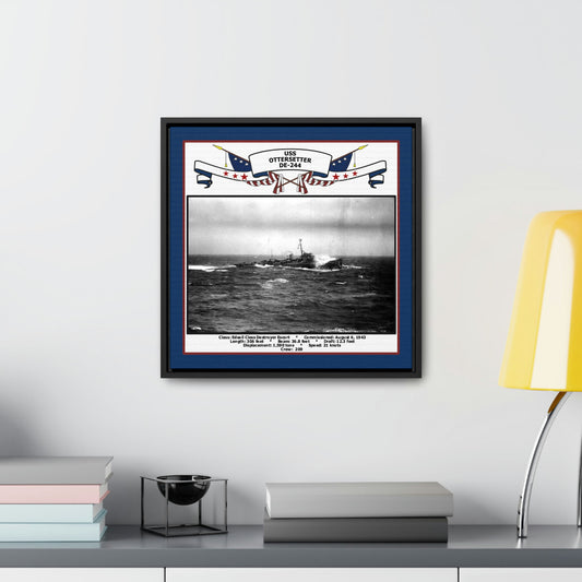 USS Ottersetter DE-244 Navy Floating Frame Photo Desk View
