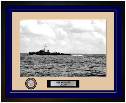 USS Kephart DE-207 Framed Navy Ship Photo Blue