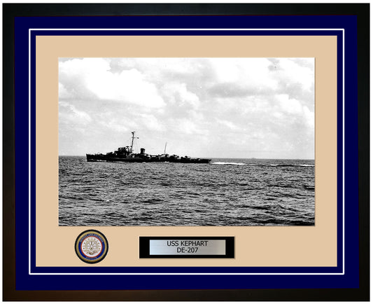USS Kephart DE-207 Framed Navy Ship Photo Blue