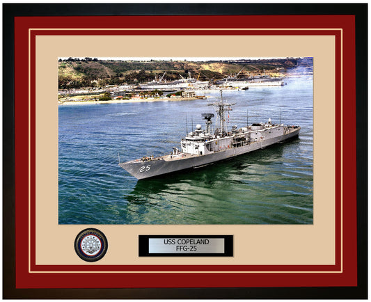USS COPELAND FFG-25 Framed Navy Ship Photo Burgundy