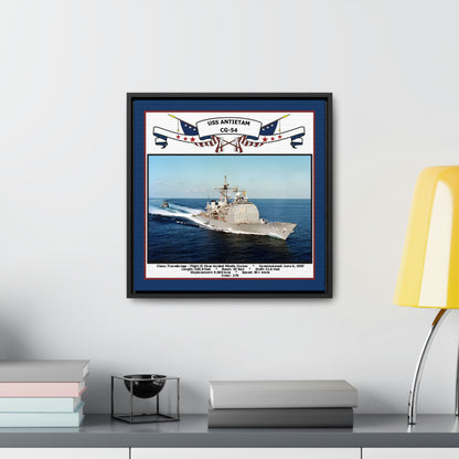 USS Antietam CG-54 Navy Floating Frame Photo Desk View
