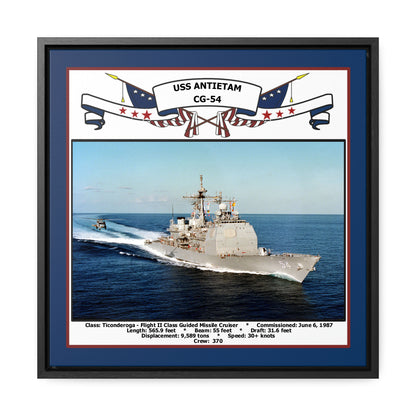 USS Antietam CG-54 Navy Floating Frame Photo Front View