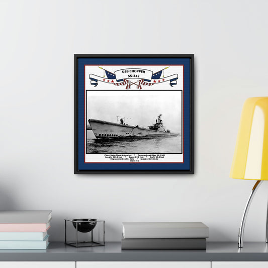 USS Chopper SS-342 Navy Floating Frame Photo Desk View