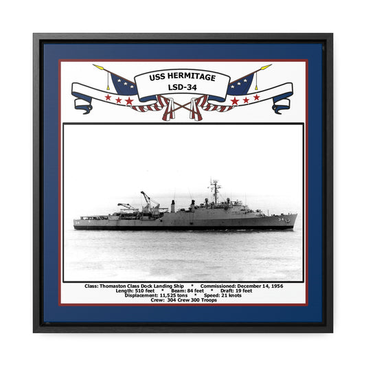 USS Hermitage LSD-34 Navy Floating Frame Photo Front View