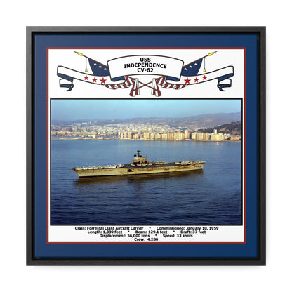 USS Independence CV-62 Navy Floating Frame Photo Front View