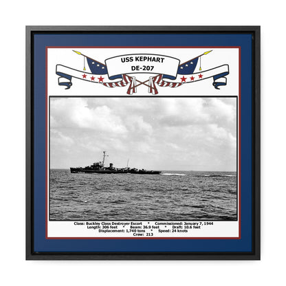 USS Kephart DE-207 Navy Floating Frame Photo Front View