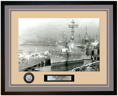 USS WATEREE ATF-117 Framed Navy Ship Photo Grey