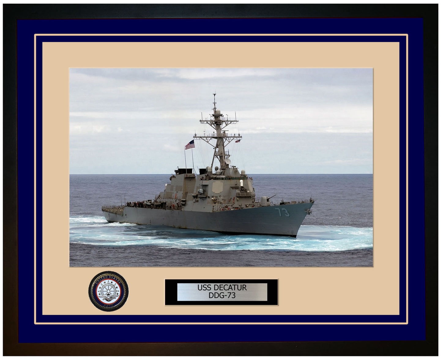 USS DECATUR DDG-73 Framed Navy Ship Photo Blue