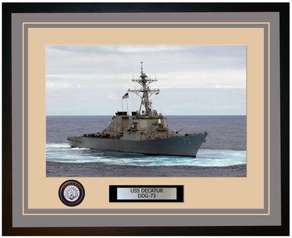 USS DECATUR DDG-73 Framed Navy Ship Photo Grey