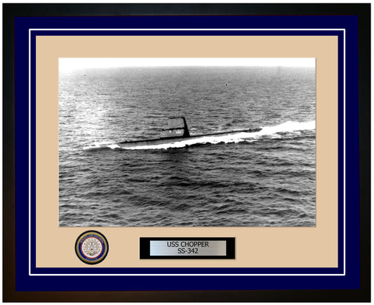 USS Chopper SS-342 Framed Navy Ship Photo Blue