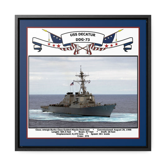 USS Decatur DDG-73 Navy Floating Frame Photo Front View