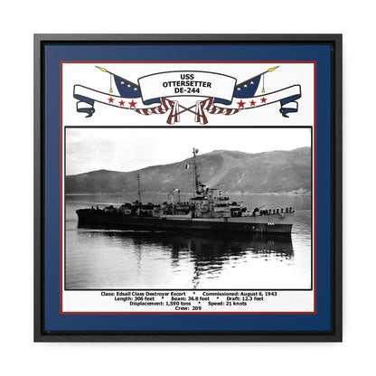 USS Ottersetter DE-244 Navy Floating Frame Photo Front View