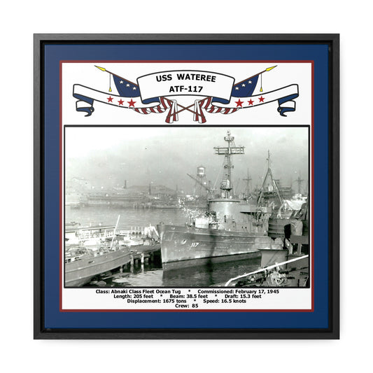 USS Wateree ATF-117 Navy Floating Frame Photo Front View