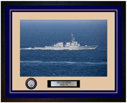 USS DECATUR DDG-73 Framed Navy Ship Photo Blue