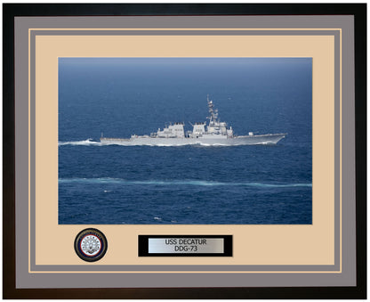 USS DECATUR DDG-73 Framed Navy Ship Photo Grey