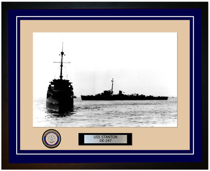 USS Stanton DE-247 Framed Navy Ship Photo Blue