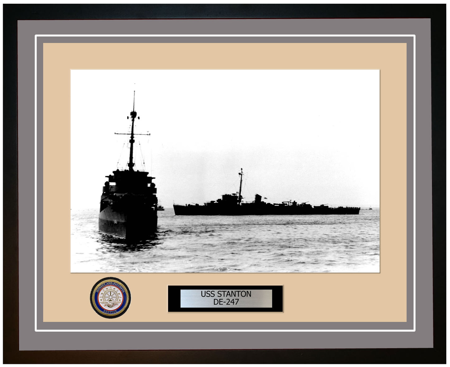USS Stanton DE-247 Framed Navy Ship Photo Grey