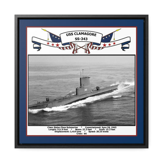 USS Clamagore SS-343 Navy Floating Frame Photo Front View