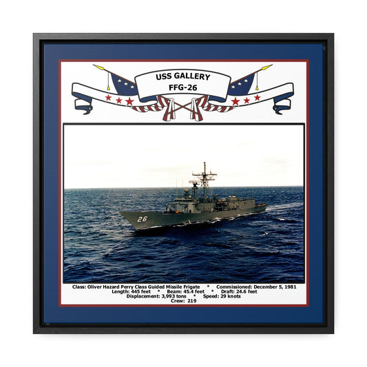 USS Gallery FFG-26 Navy Floating Frame Photo Front View