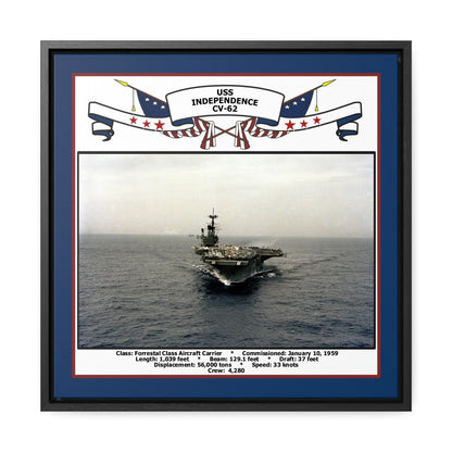 USS Independence CV-62 Navy Floating Frame Photo Front View