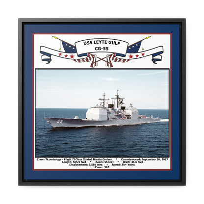 USS Leyte Gulf CG-55 Navy Floating Frame Photo Front View