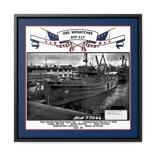 USS Wenatchee ATF-117 Navy Floating Frame Photo Front View