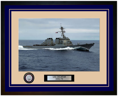 USS DECATUR DDG-73 Framed Navy Ship Photo Blue