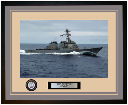 USS DECATUR DDG-73 Framed Navy Ship Photo Grey