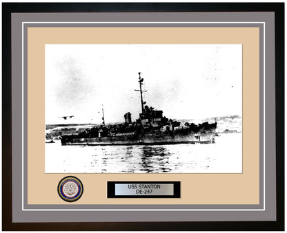 USS Stanton DE-247 Framed Navy Ship Photo Grey