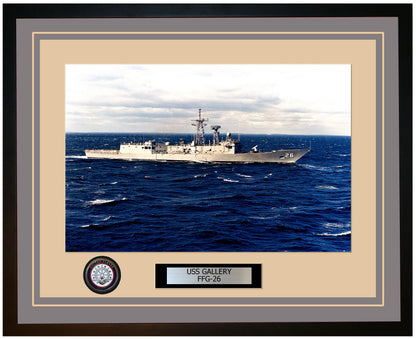 USS GALLERY FFG-26 Framed Navy Ship Photo Grey