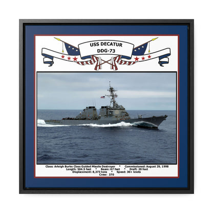 USS Decatur DDG-73 Navy Floating Frame Photo Front View