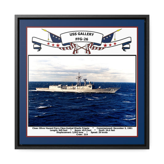 USS Gallery FFG-26 Navy Floating Frame Photo Front View