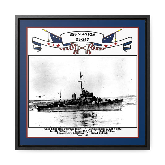 USS Stanton DE-247 Navy Floating Frame Photo Front View