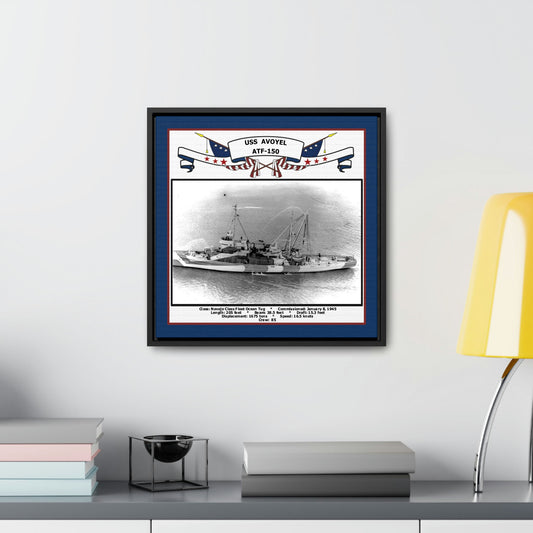 USS Avoyel ATF-150 Navy Floating Frame Photo Desk View