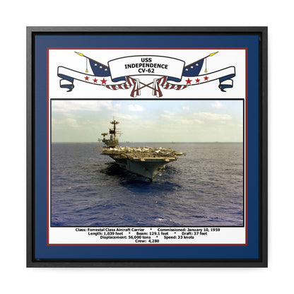USS Independence CV-62 Navy Floating Frame Photo Front View