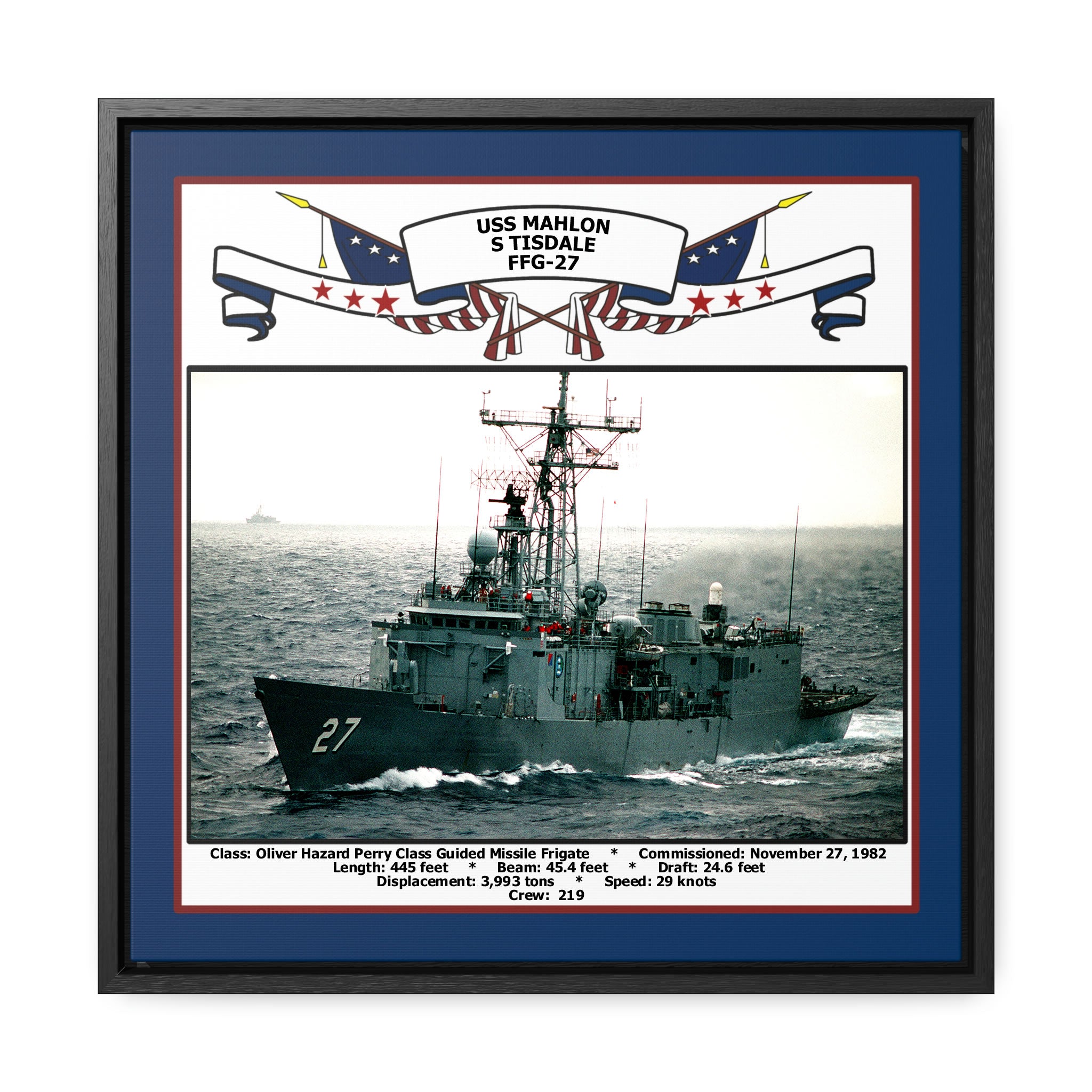 USS Mahlon S Tisdale FFG-27 Navy Floating Frame Photo – Navy Emporium