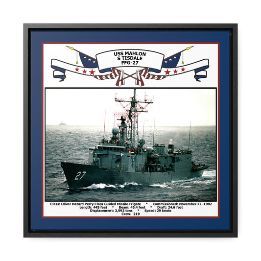 USS Mahlon S Tisdale FFG-27 Navy Floating Frame Photo Front View