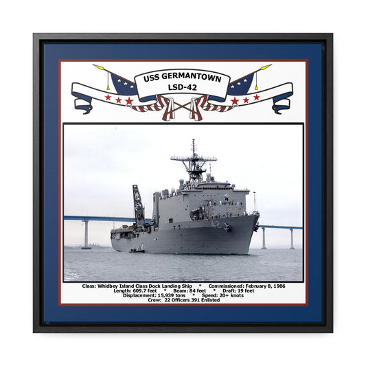 USS Germantown LSD-42 Navy Floating Frame Photo Front View