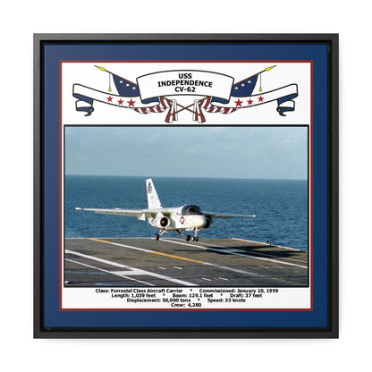 USS Independence CV-62 Navy Floating Frame Photo Front View