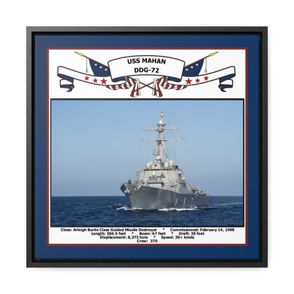 USS Mahan DDG-72 Navy Floating Frame Photo Front View