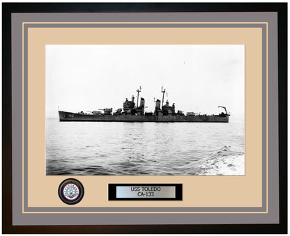 USS TOLEDO CA-133 Framed Navy Ship Photo Grey