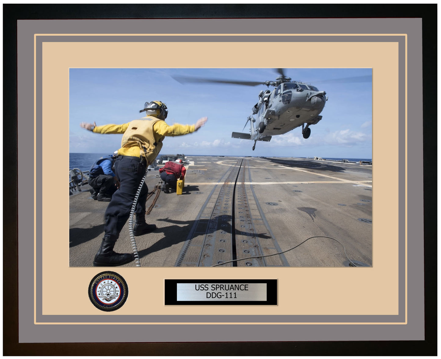 USS SPRUANCE DDG-111 Framed Navy Ship Photo Grey