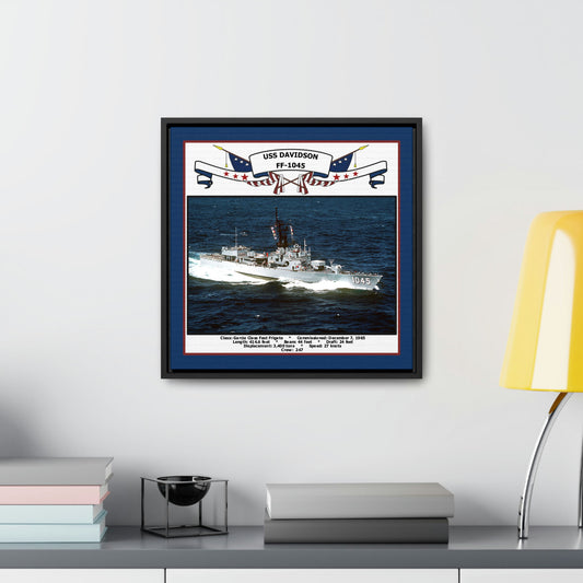 USS Davidson FF-1045 Navy Floating Frame Photo Desk View