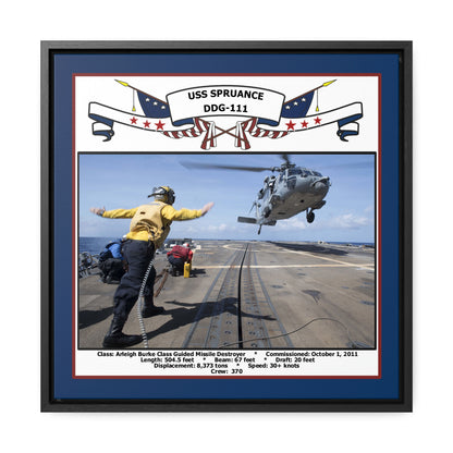 USS Spruance DDG-111 Navy Floating Frame Photo Front View