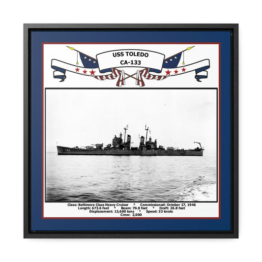 USS Toledo CA-133 Navy Floating Frame Photo Front View