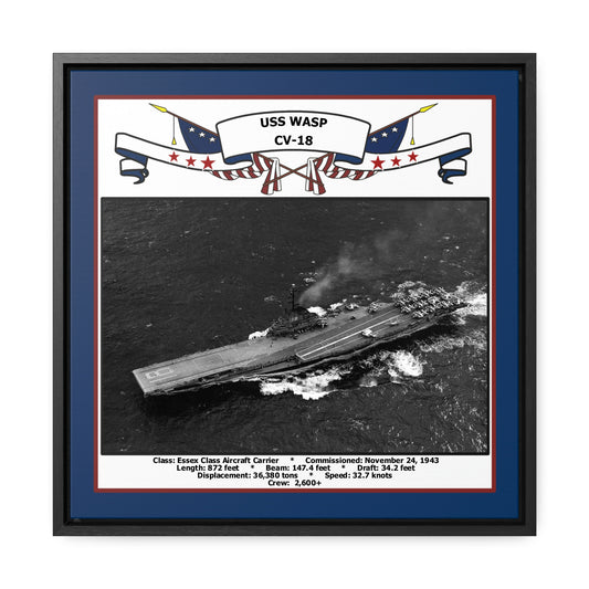 USS Wasp CV-18 Navy Floating Frame Photo Front View