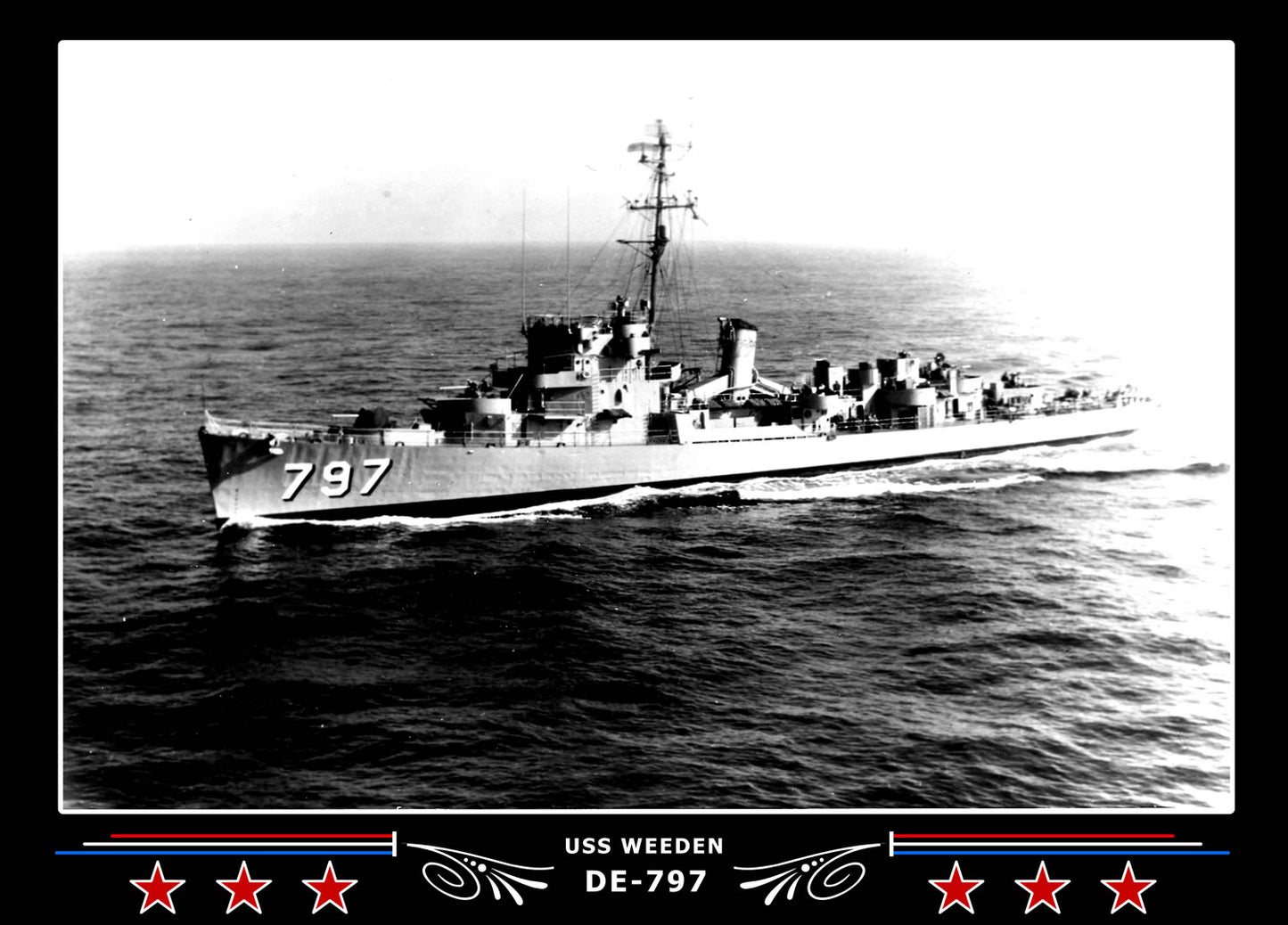 USS Weeden DE-797 Canvas Photo Print