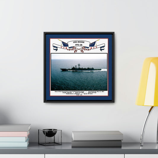 USS Boone FFG-28 Navy Floating Frame Photo Desk View