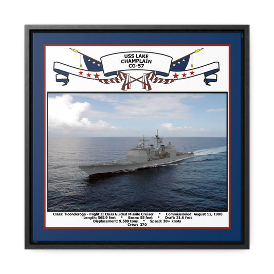 USS Lake Champlain CG-57 Navy Floating Frame Photo Front View